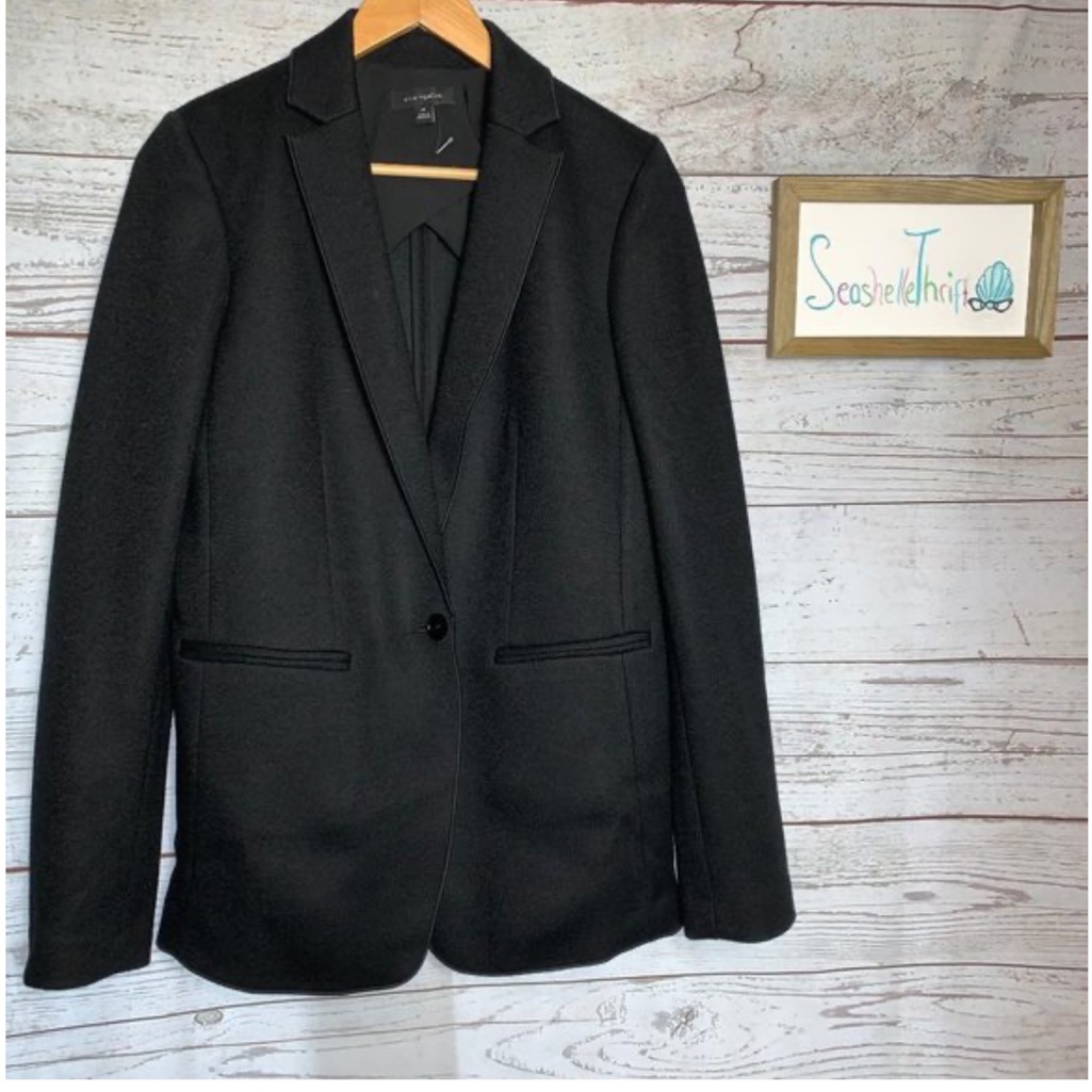 Ann Taylor Wool Blend Black Blazer Coat